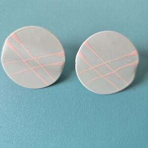 Mint And Cream Round Earrings